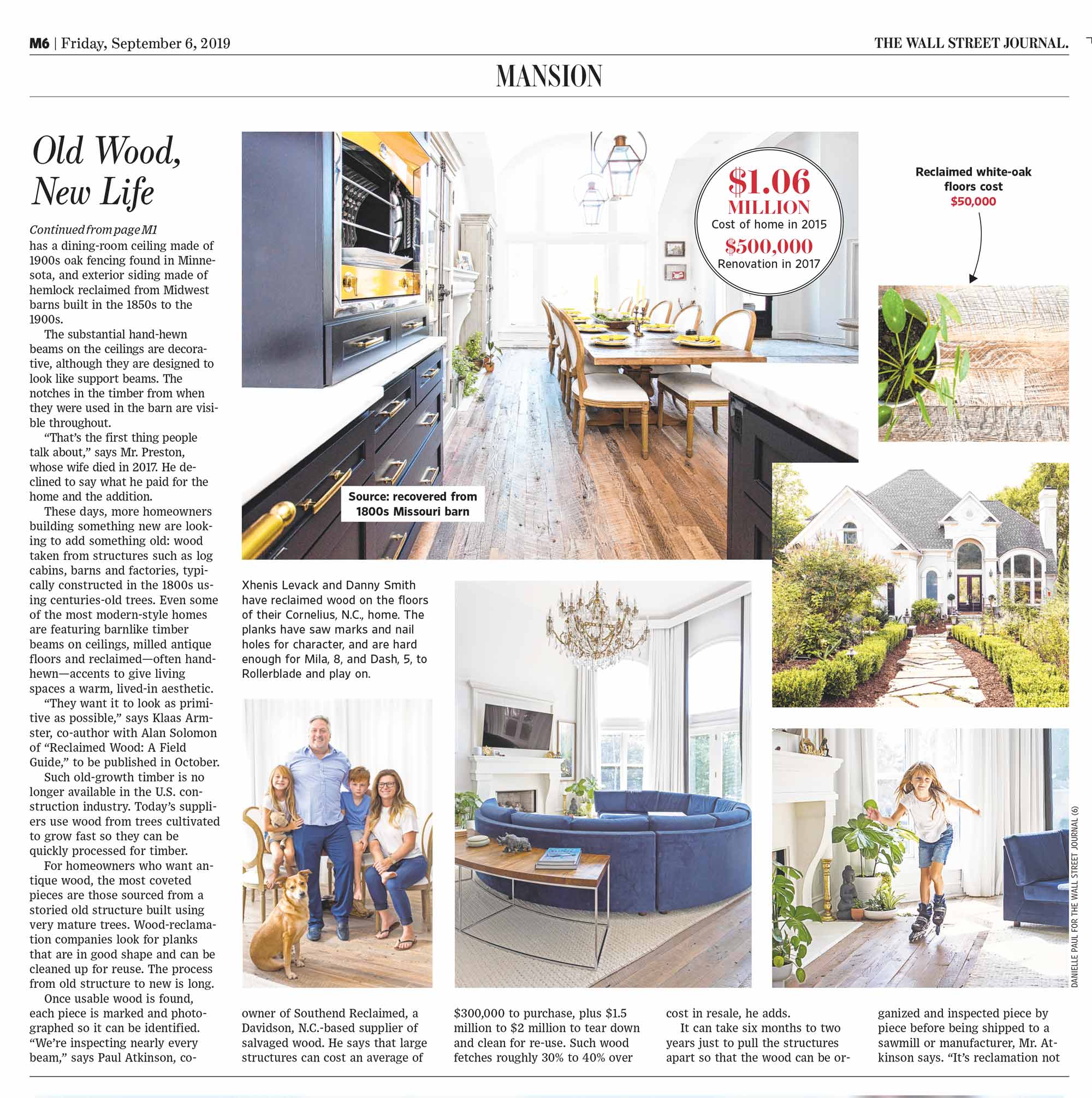 Tearsheet from the Mansions section of The Wall Street Journal.